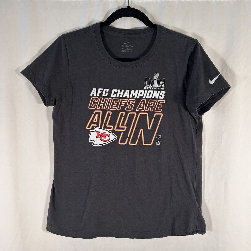 Kansas City Chiefs AFC Champions Shirt Womens Medium Nike Short Sleeve Crew Neck